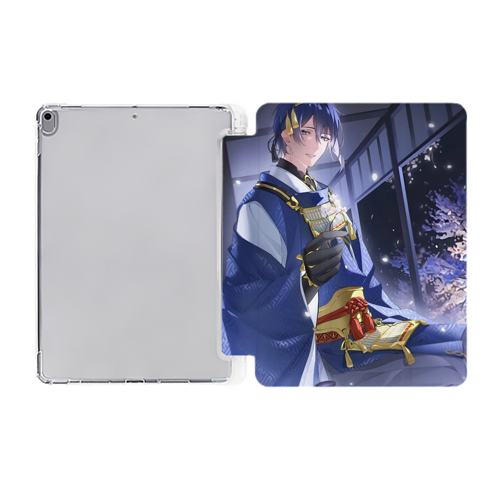 （画像用） 刀剣乱舞 Touken Ranbu IPad ケース ペン収納付き 三つ折りスタンド PUレザー×シリコン 対応機種9.5/10.5/10.9インチ